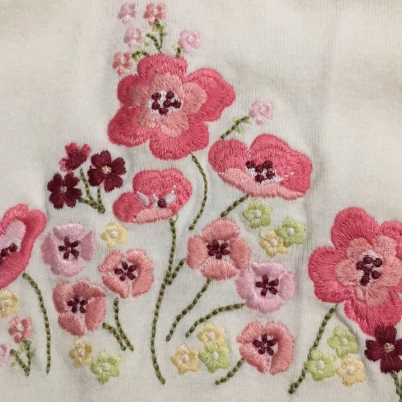 Vintage Gymboree Primrose Cream embroidered floral top sz 9 - Picture 7 of 9